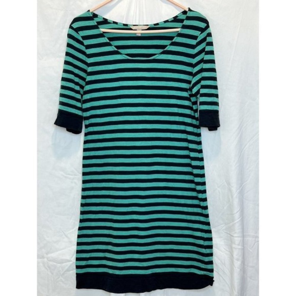 Banana Republic Green and Black Striped Dress
